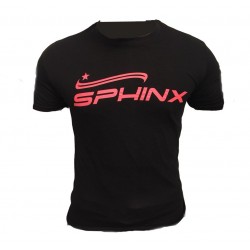 T-shirt nera SPHINX rosa fluo